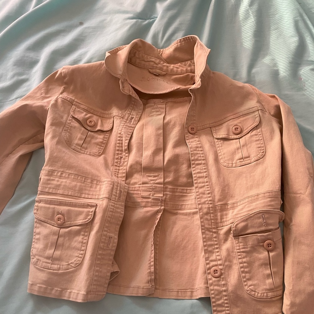 Guess bage colored jean jacket